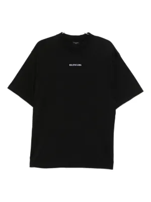 BALENCIAGA シンプル コットンジャージー ロゴ Tシャツ ロゴ 関送込【BALENCIAGA】ロゴコットンジャージーTシャツ
