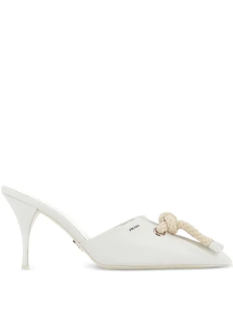 Prada 85 mm mules med knudedetalje