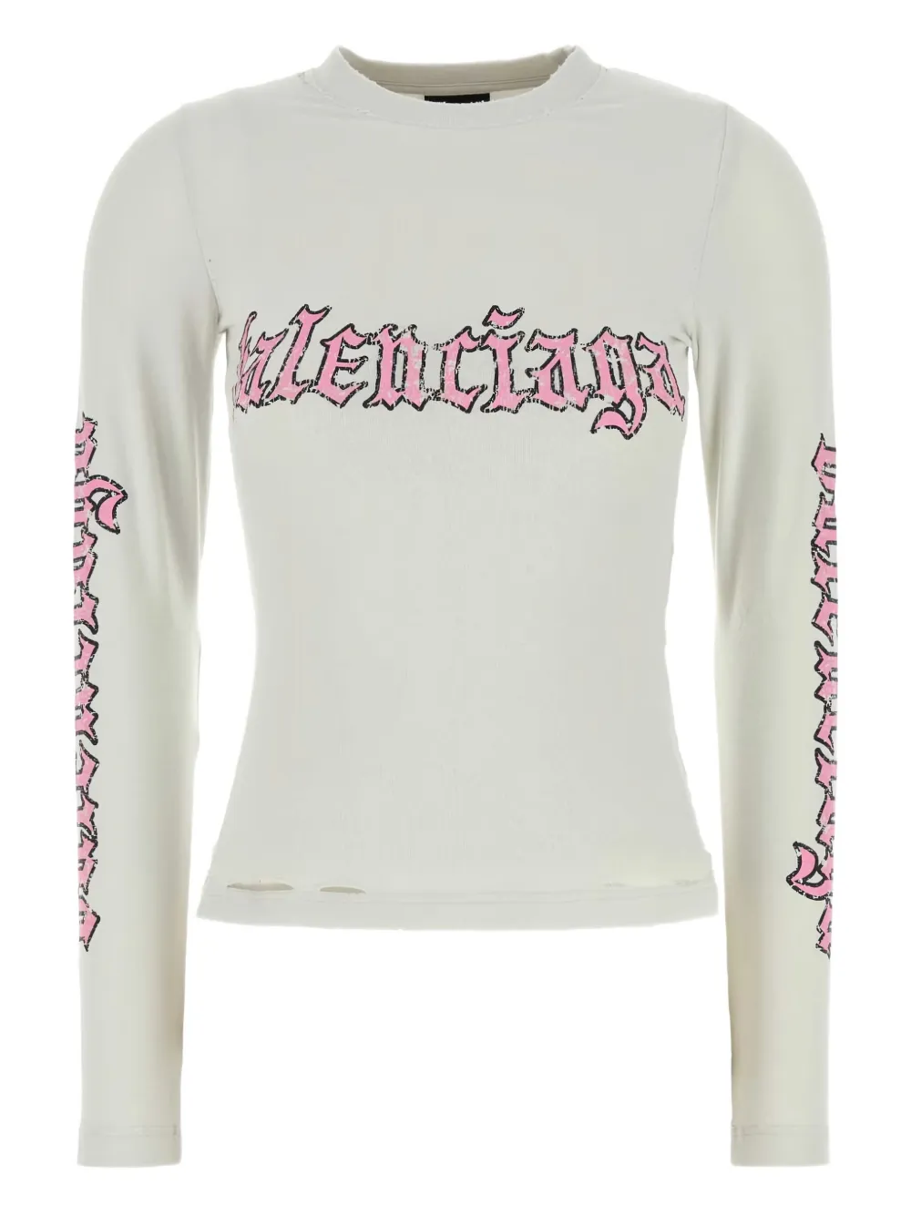 Balenciaga logo-print stretch t-shirt Wit