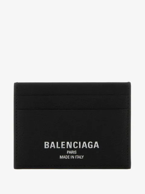 Balenciaga logo-print leather card holder