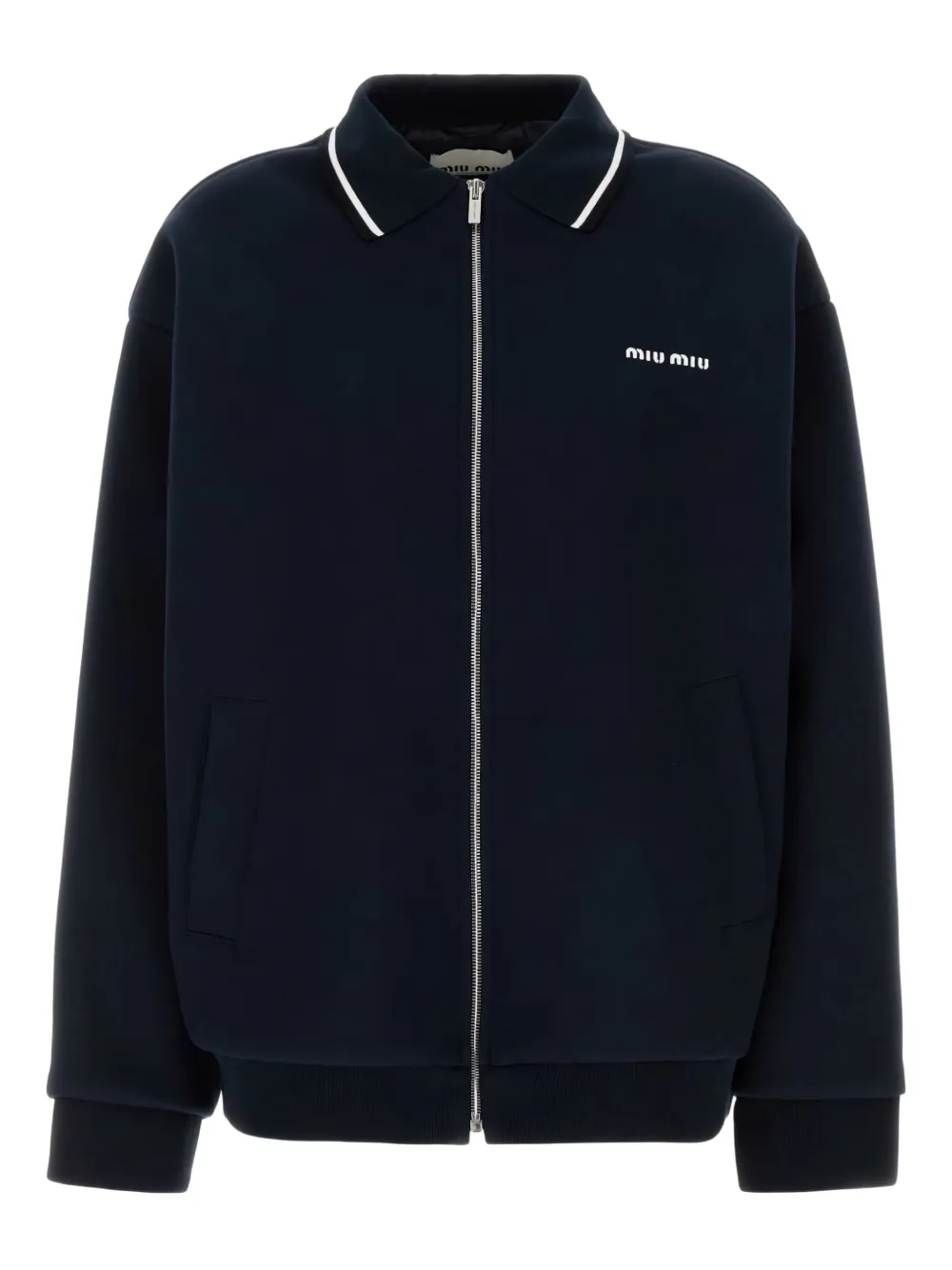 Miu Jack met polokraag en rits Blauw