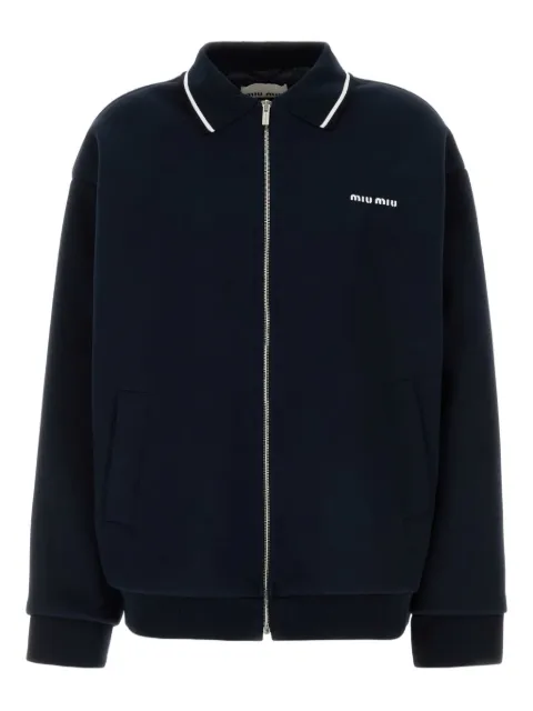 Miu Miu polo-collar zip-up jacket