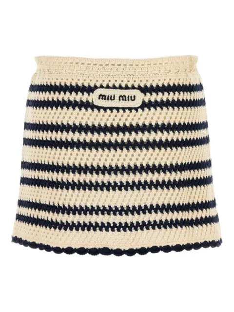 Miu Miu jupe courte rayée en crochet