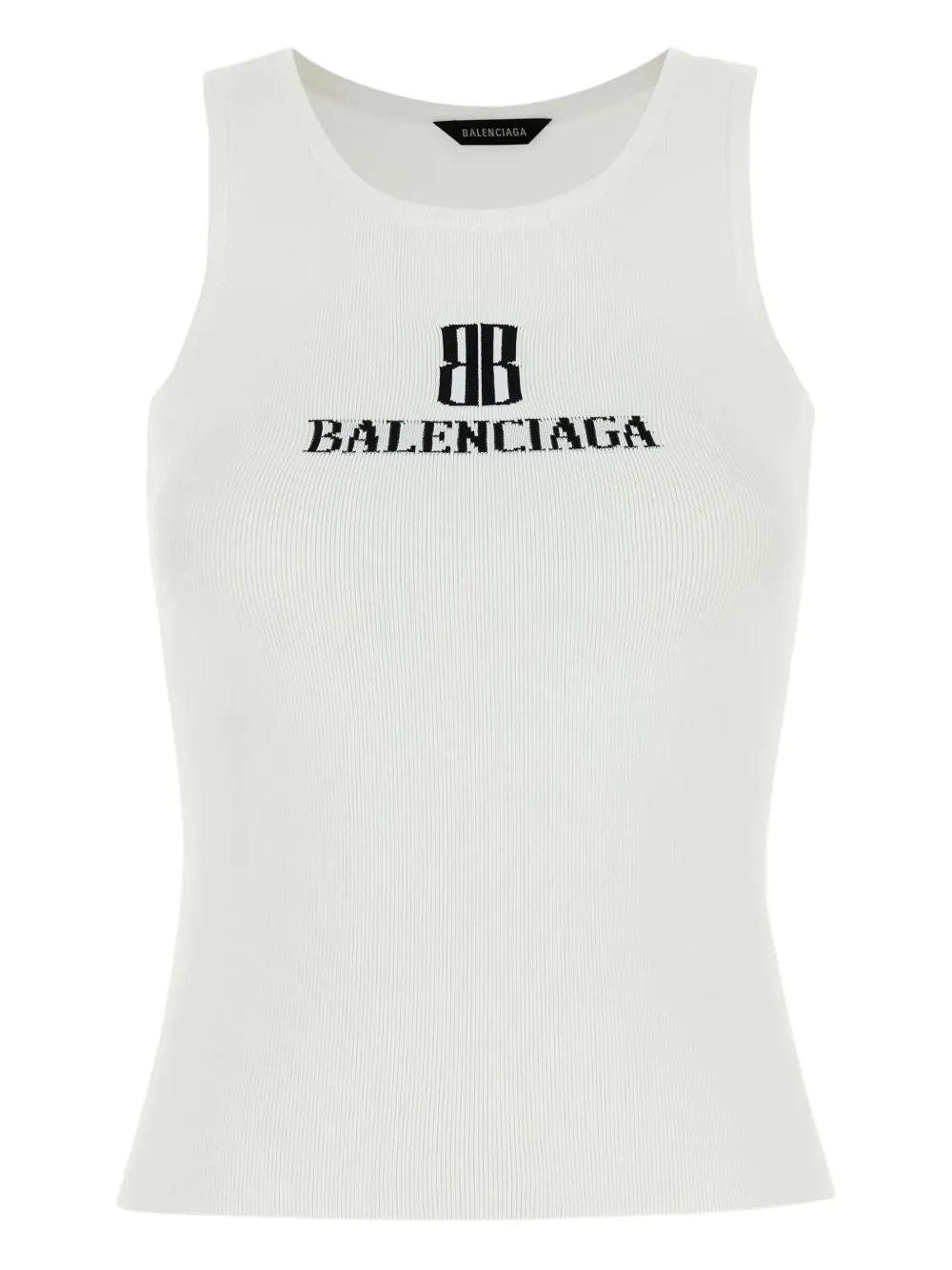 Balenciaga Geribbelde tanktop Wit