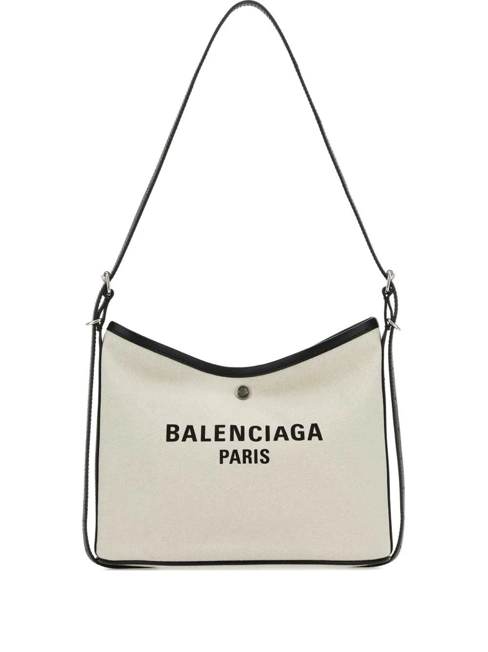 Balenciaga Biarri logo-plaque canvas shoulder bag Beige