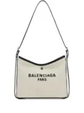 Balenciaga Biarri logo-plaque canvas shoulder bag - Neutrals