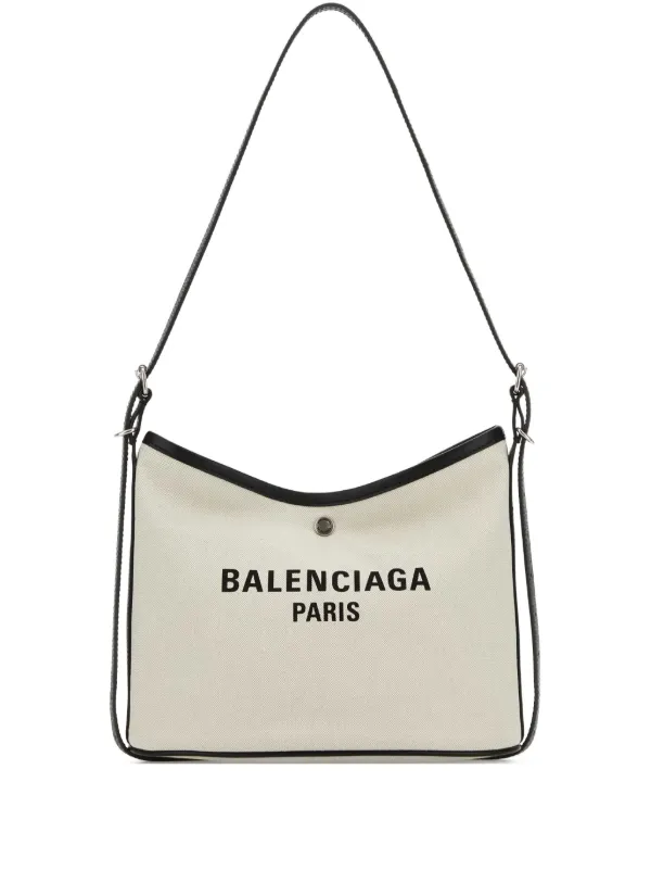 Balenciaga Biarri ロゴプレート キャンバスショルダーバッグ 
