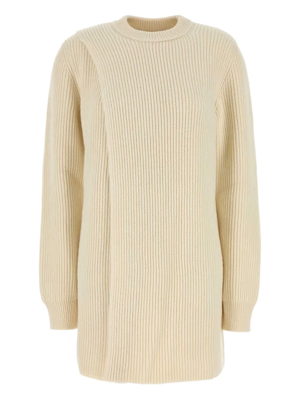 Jil Sander ribbed wool sweater dress Beige