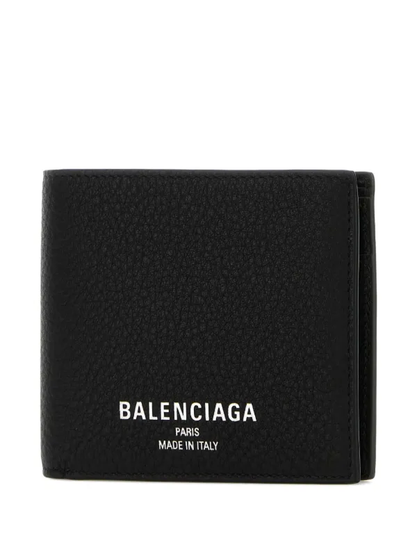 バレンシアガ　二つ折り財布　レザー　メンズ　ブラック　黒 BALENCIAGA ブラックレザー二つ折り財布 BALENCIAGA 二つ折り財布