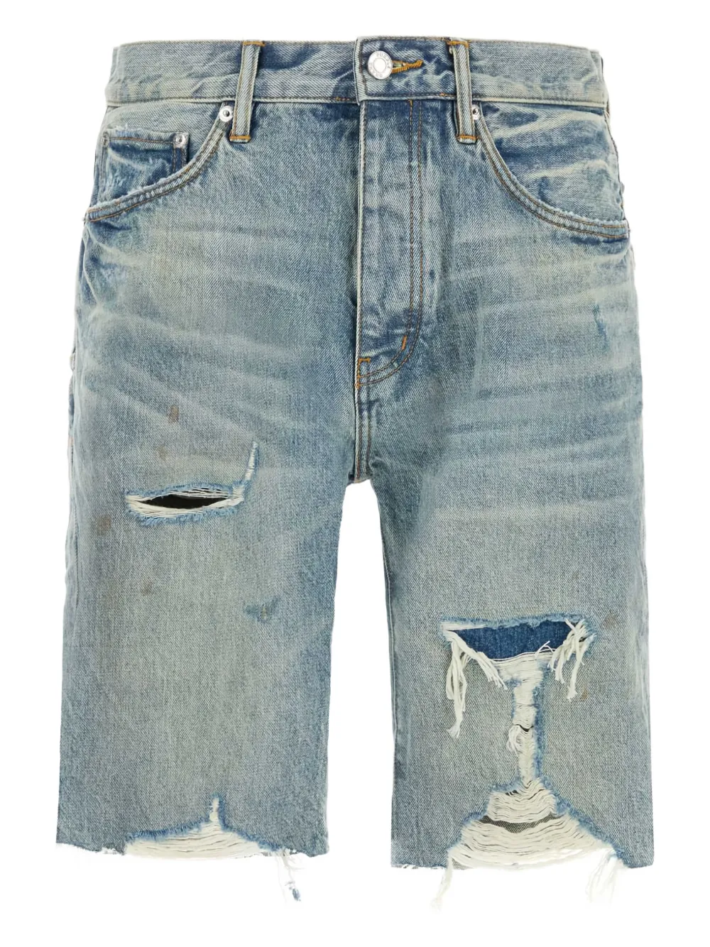 distressed denim shorts