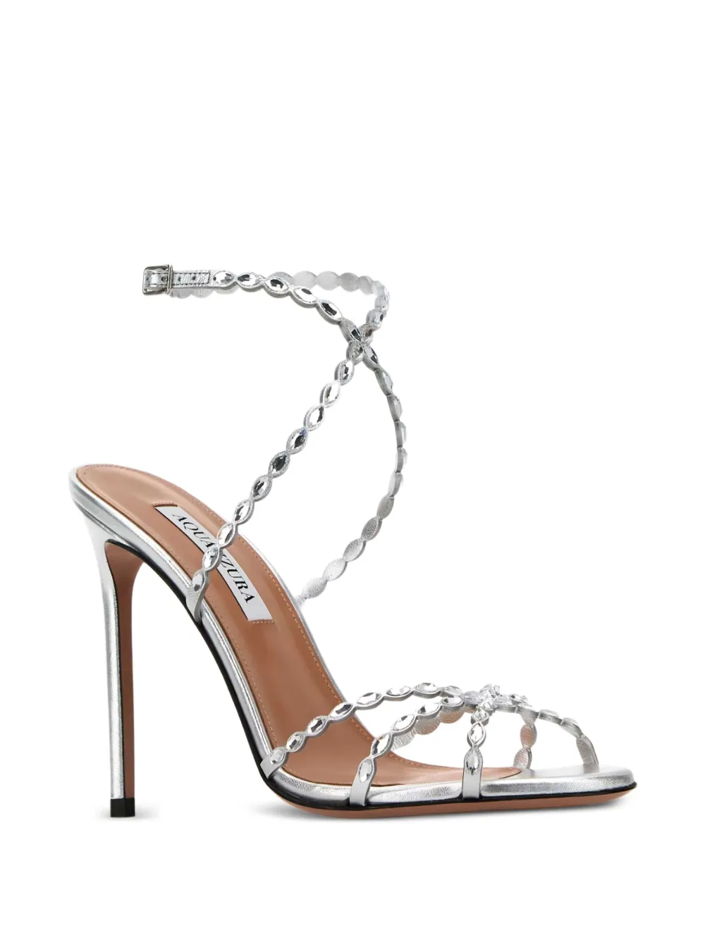 Aquazzura 85mm Love Struck crystal-embellished sandals Silver