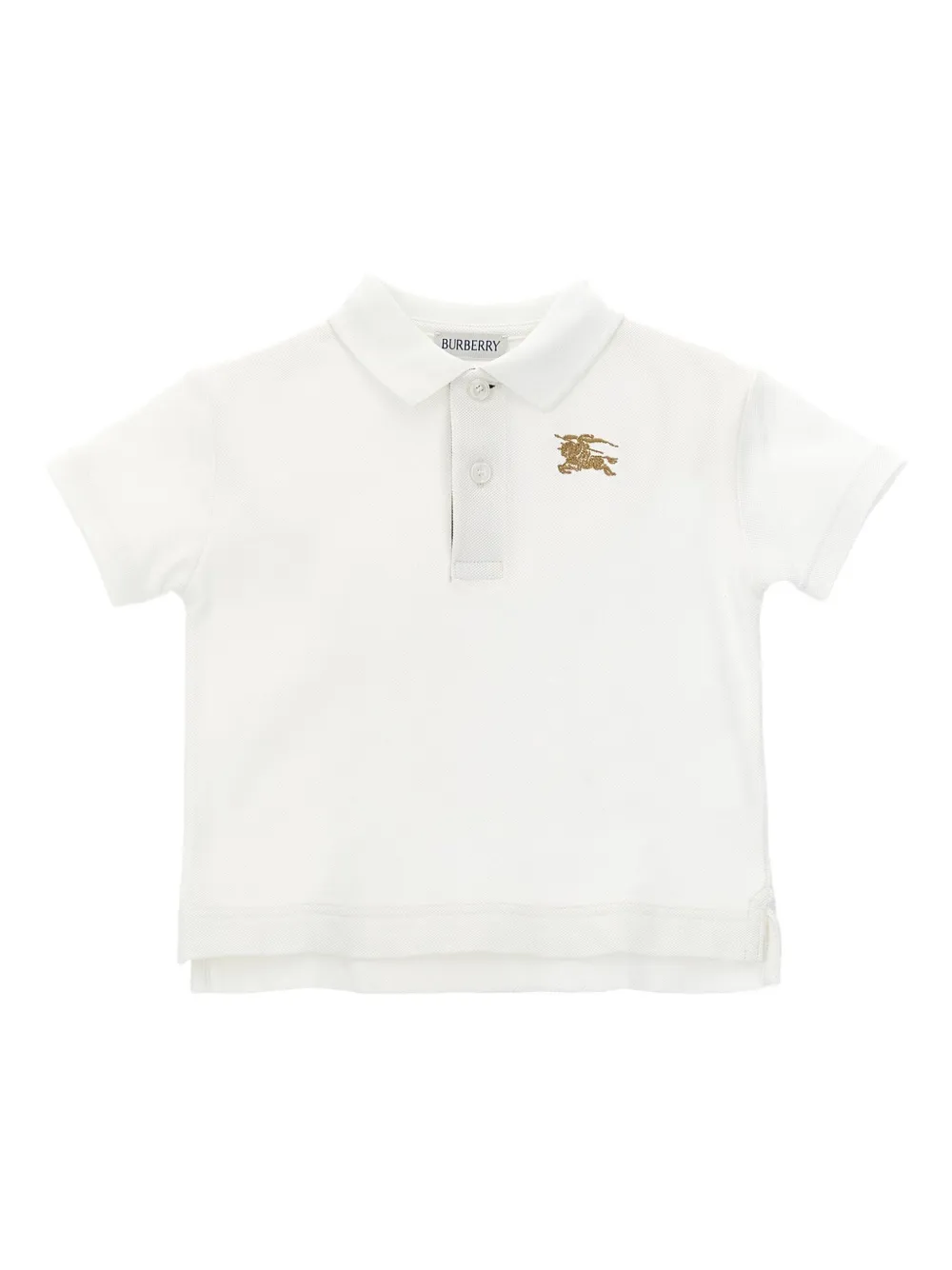 Burberry Kids EKD-embroidered polo shirt Wit