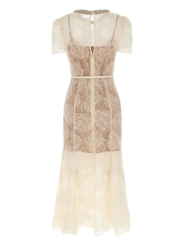 chinese dress ladies Cream Floral Lace Mini Dress – self-portrait-US main image 0