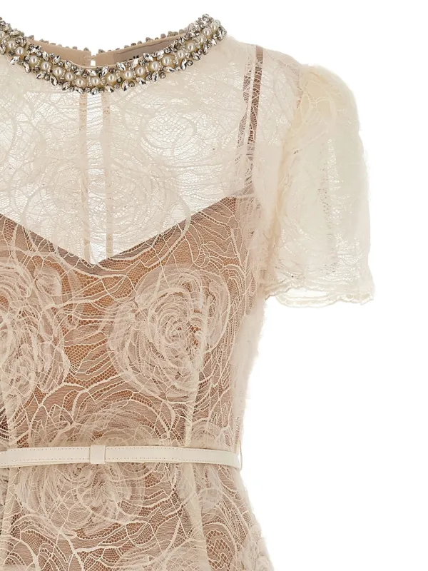 Self-Portrait floral-lace Midi Dress | White | FARFETCH