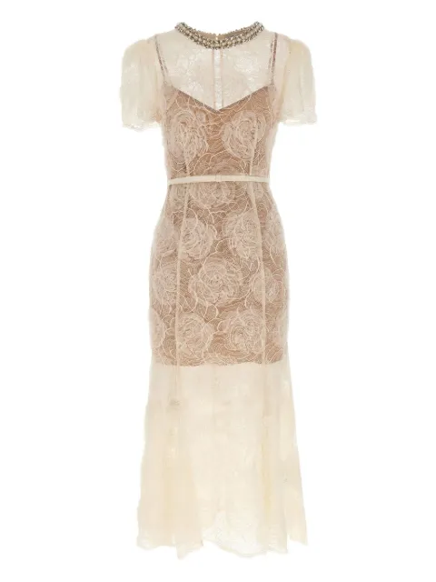 Self-Portrait floral-lace midi dress