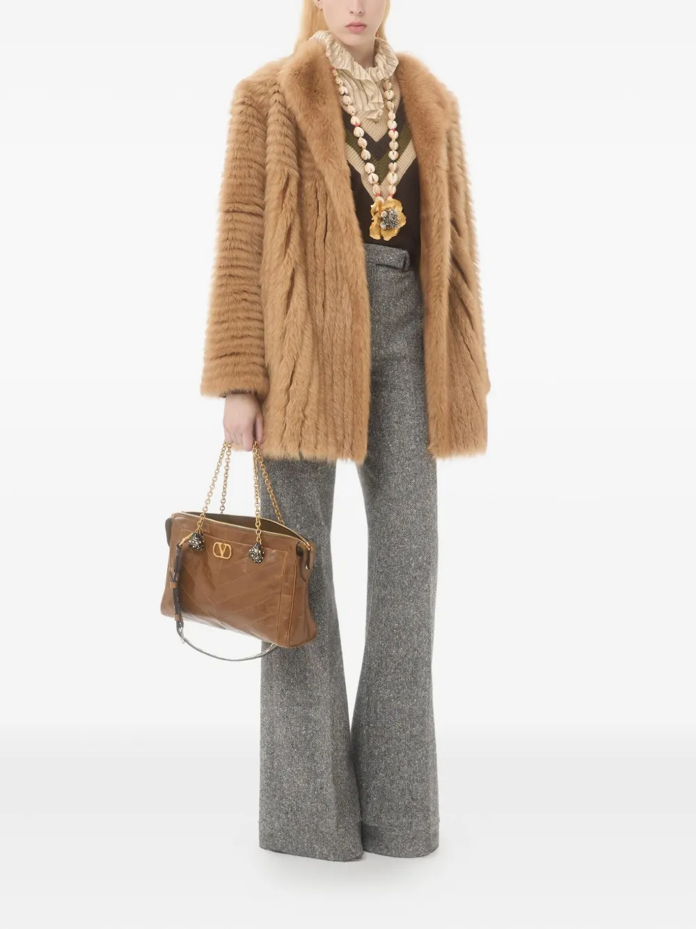 Valentino Garavani natté-weave trousers - Grijs