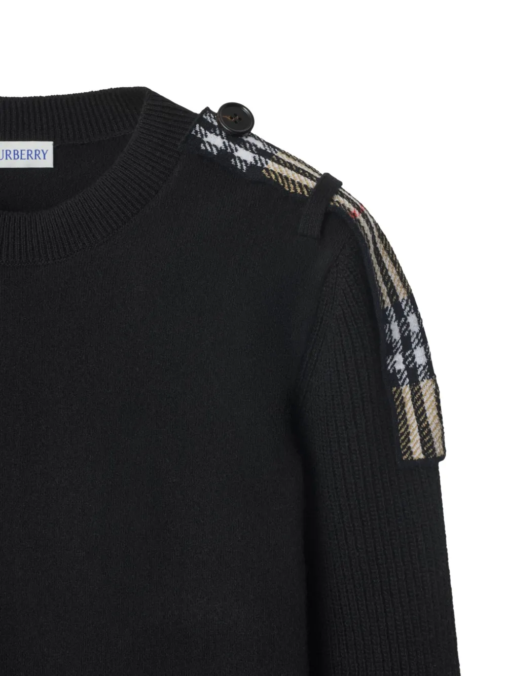 Burberry Geruite trui met epauletten Zwart