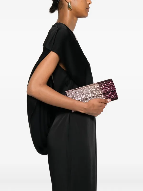 Jimmy Choo Sweetie Clutch Bag | Chain/detachable Strap | Ombre | Pink