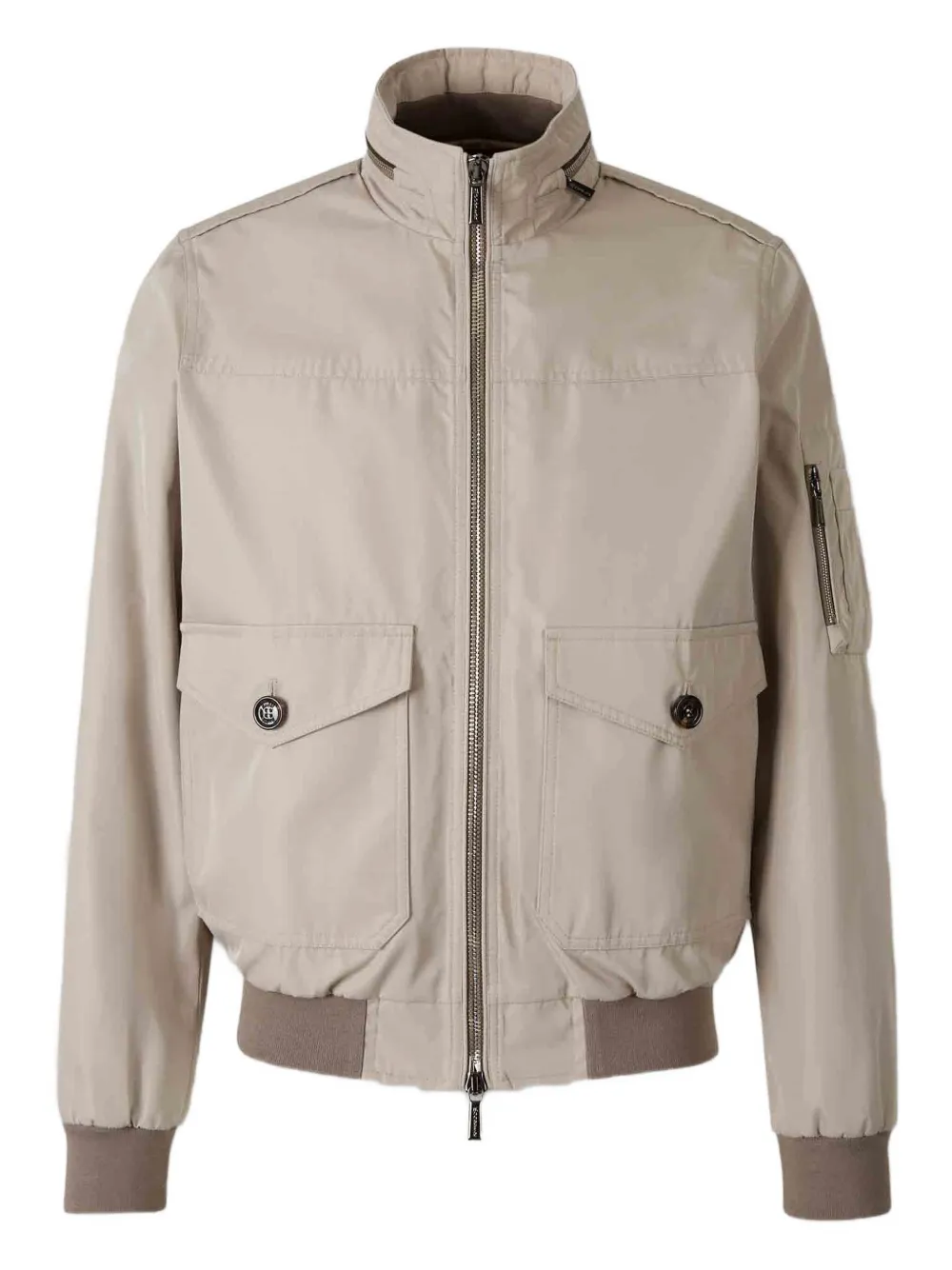 Moorer zip-fastening jacket Beige