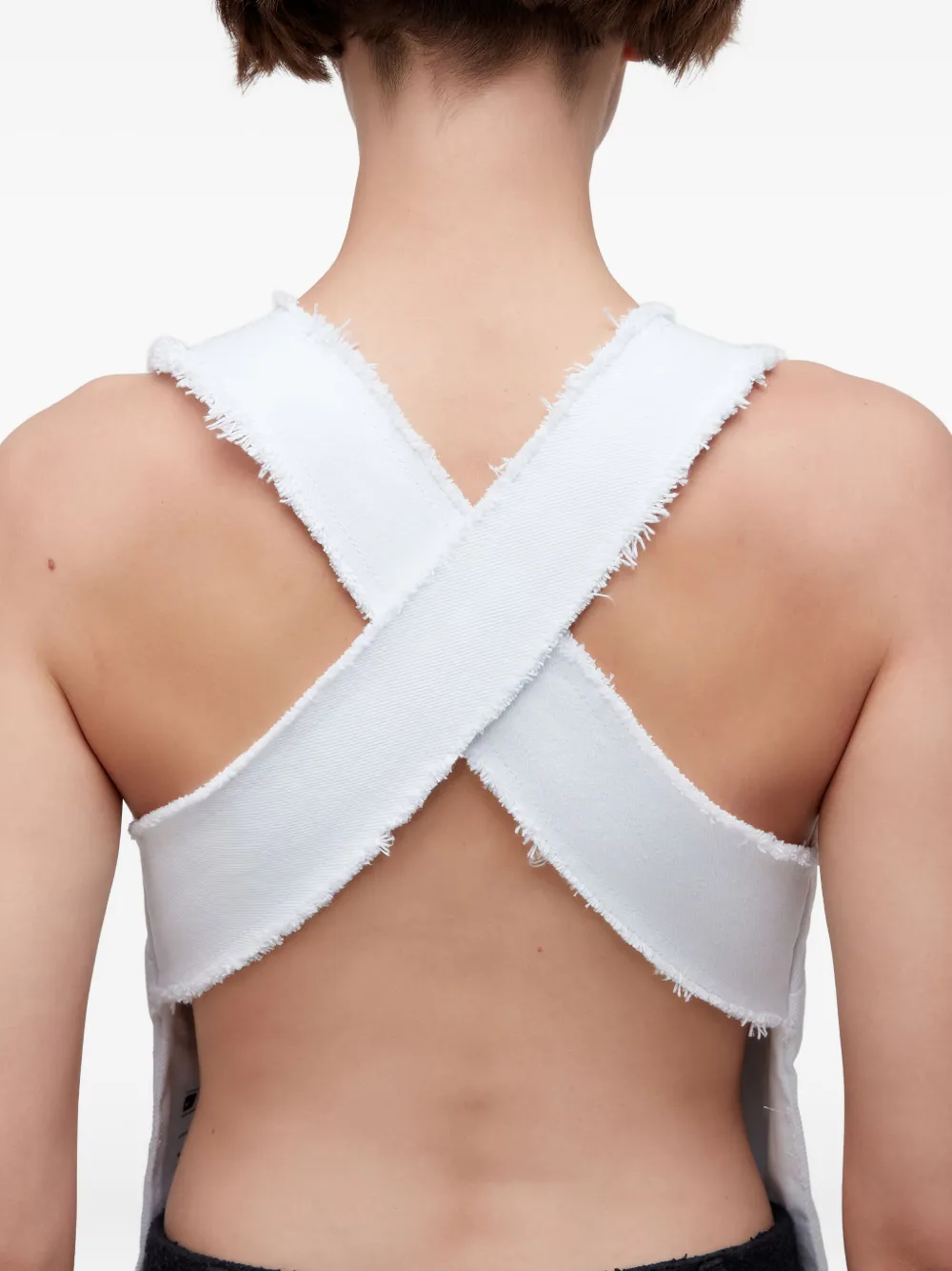 Osklen Tanktop met gekruiste bandjes en franje Wit