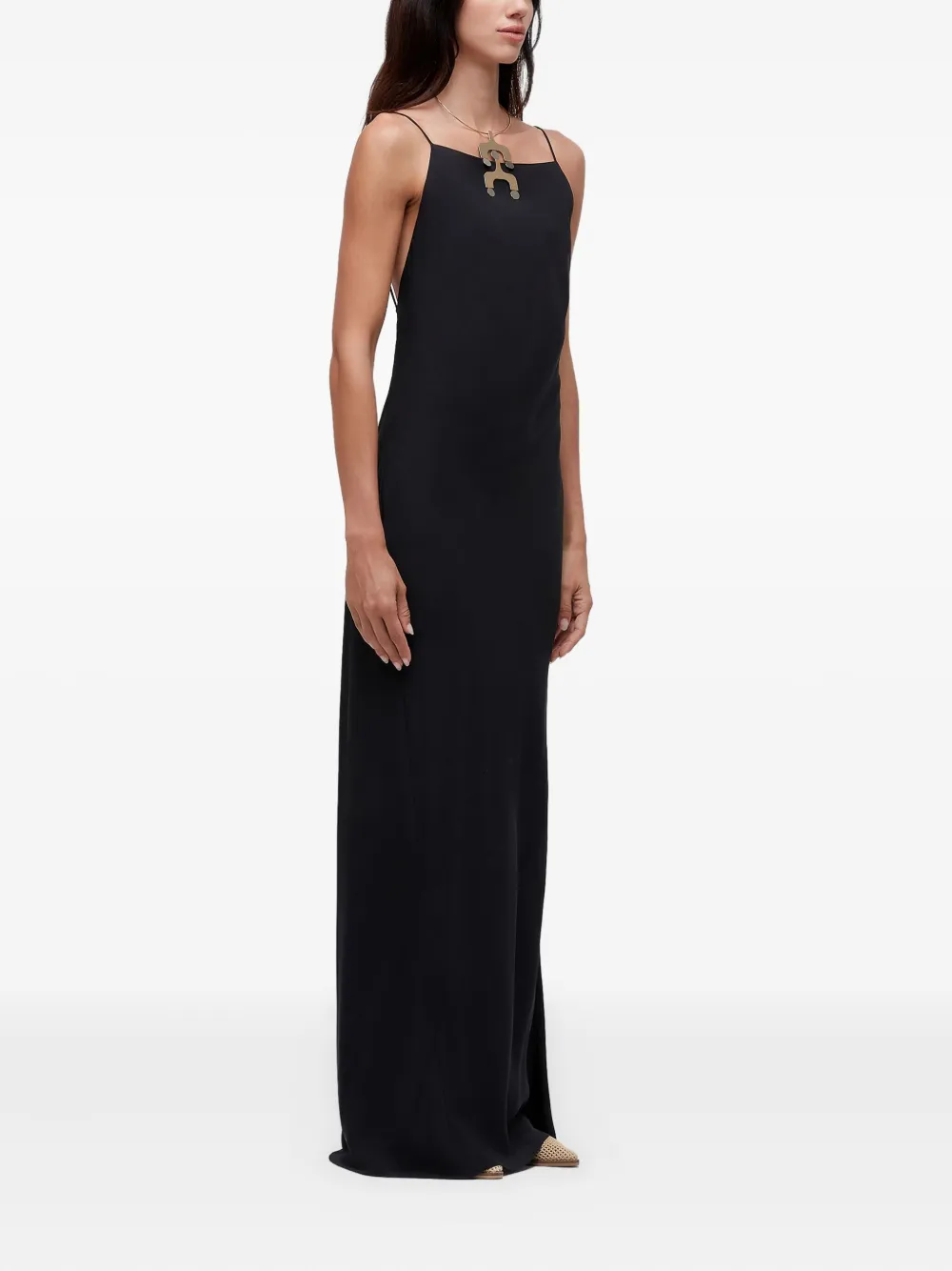 Osklen Maxi-jurk met open rug Zwart