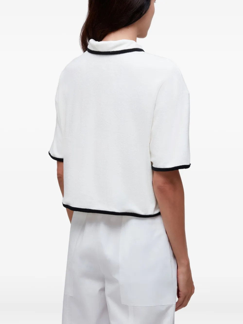 Osklen Polotop met contrasterende afwerking Wit