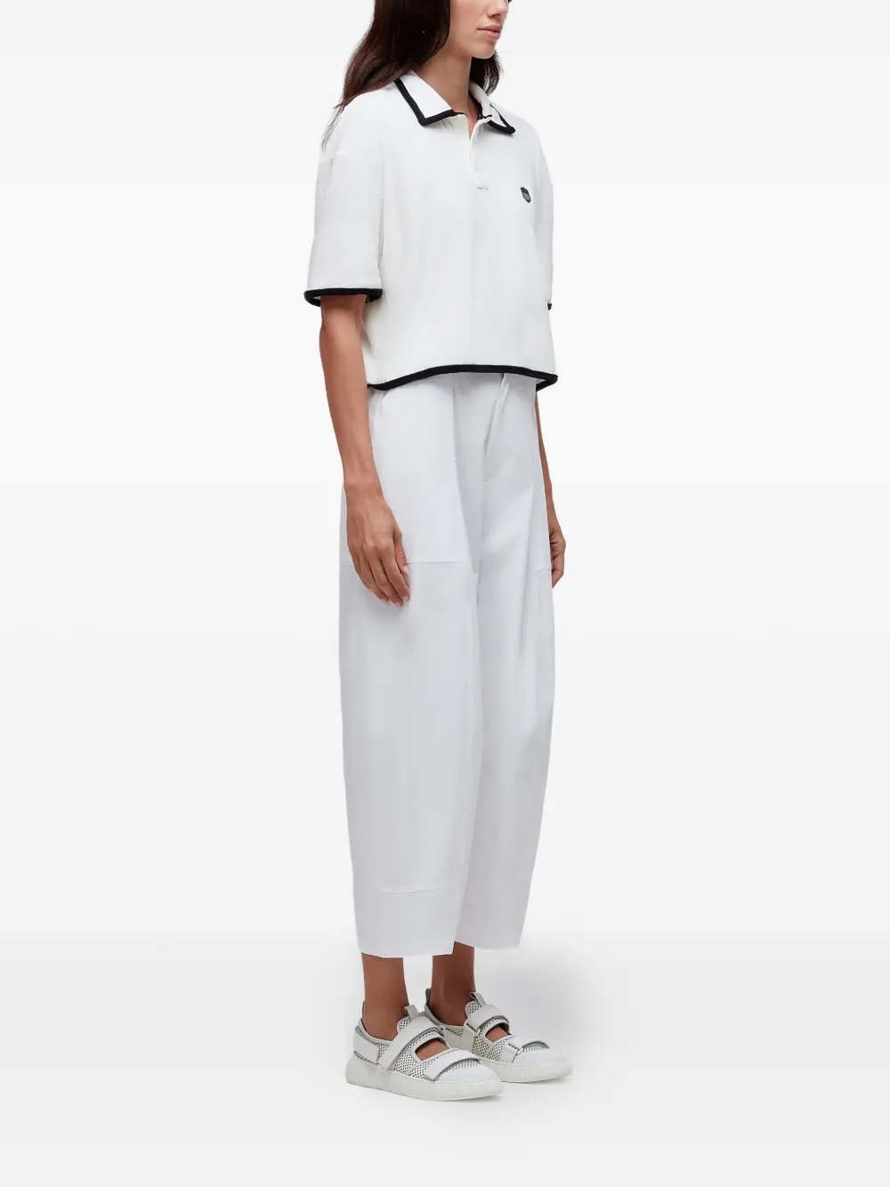 Osklen Polotop met contrasterende afwerking - Wit