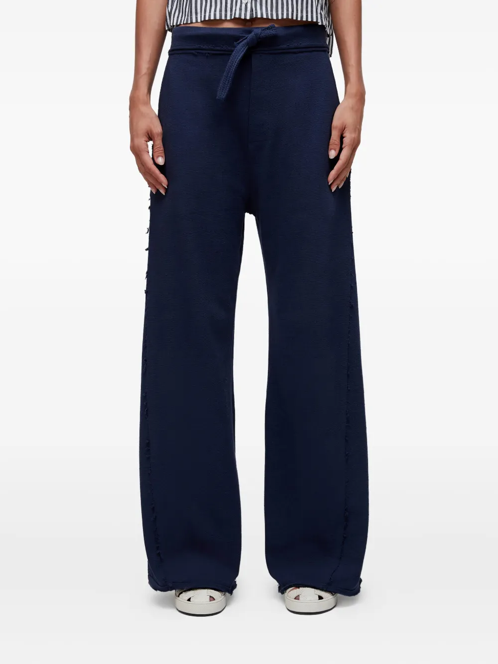 Osklen Frayed-hem Drawstring Trousers In Blue