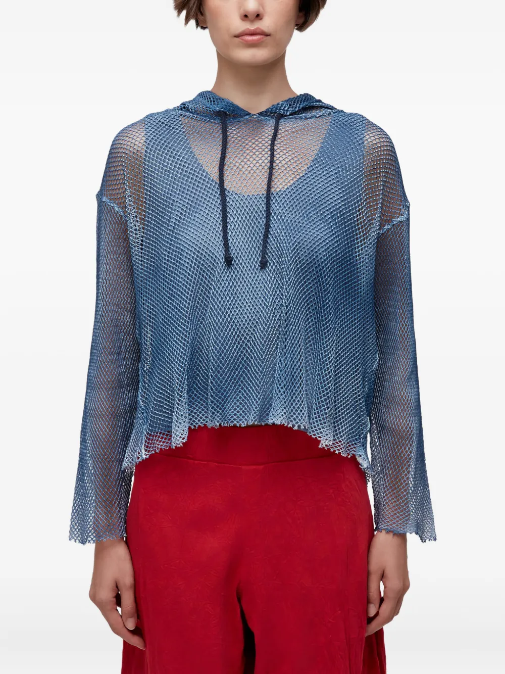 Osklen Mesh-paneled Hoodie In Blue