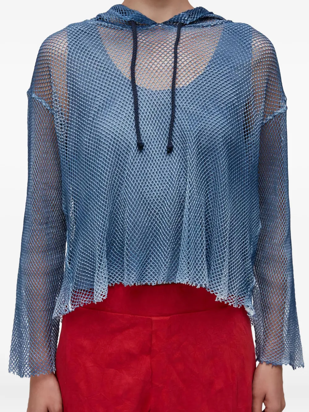 Osklen Hoodie met mesh vlakken Blauw