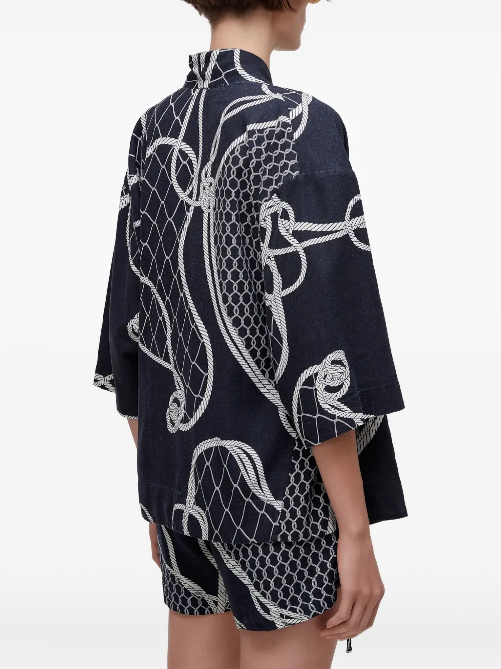 Osklen Geknoopte tuniek met touwprint Blauw