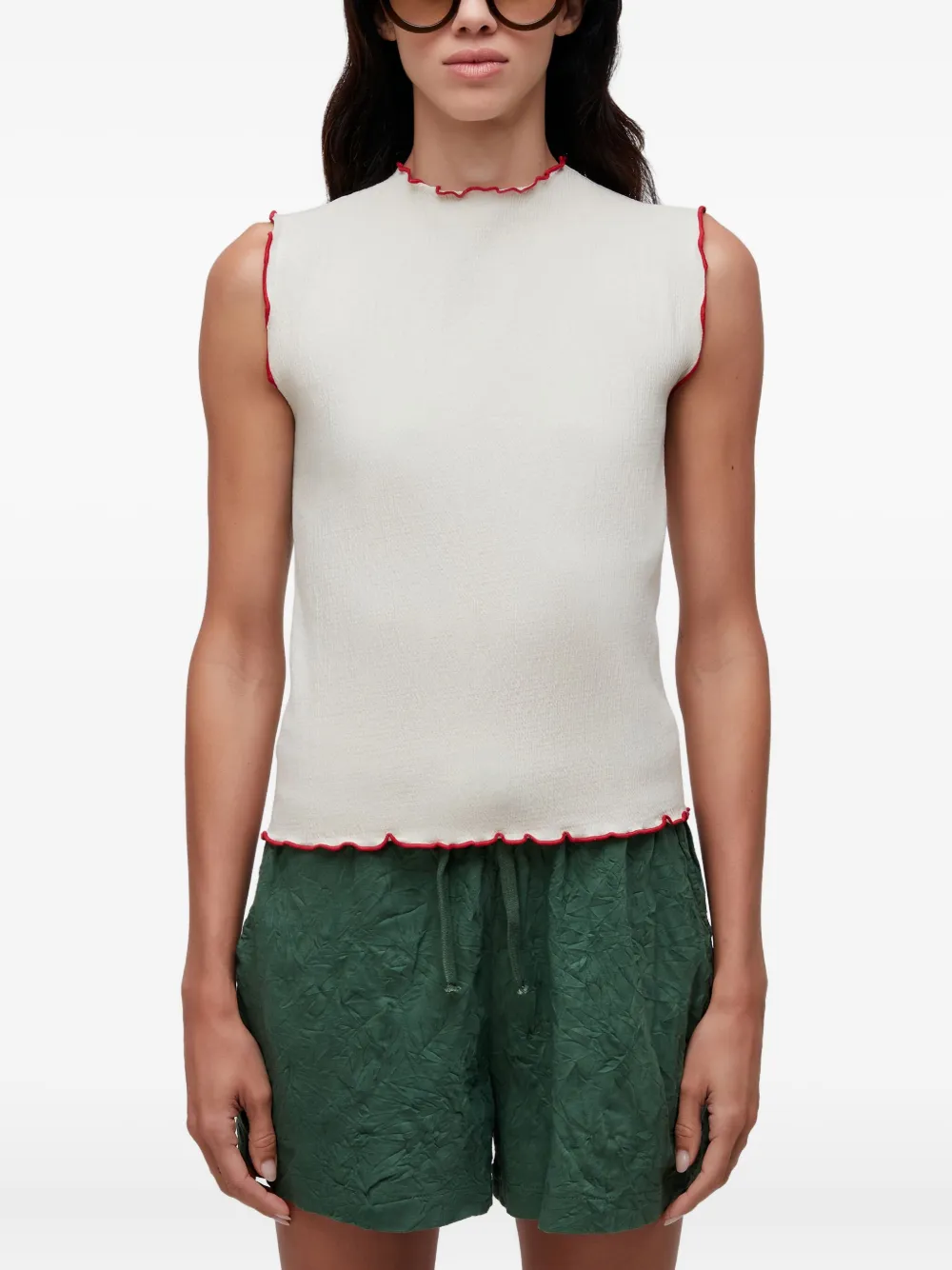 Osklen Ruffled-trim Top In White