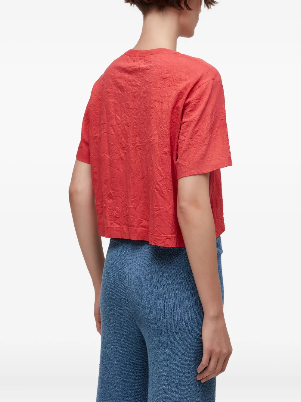 Osklen Wrinkle-effect Short-sleeve Top In Red