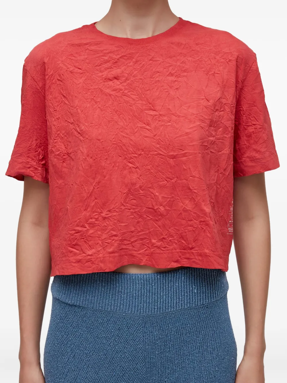 Osklen Wrinkle-effect Short-sleeve Top In Red