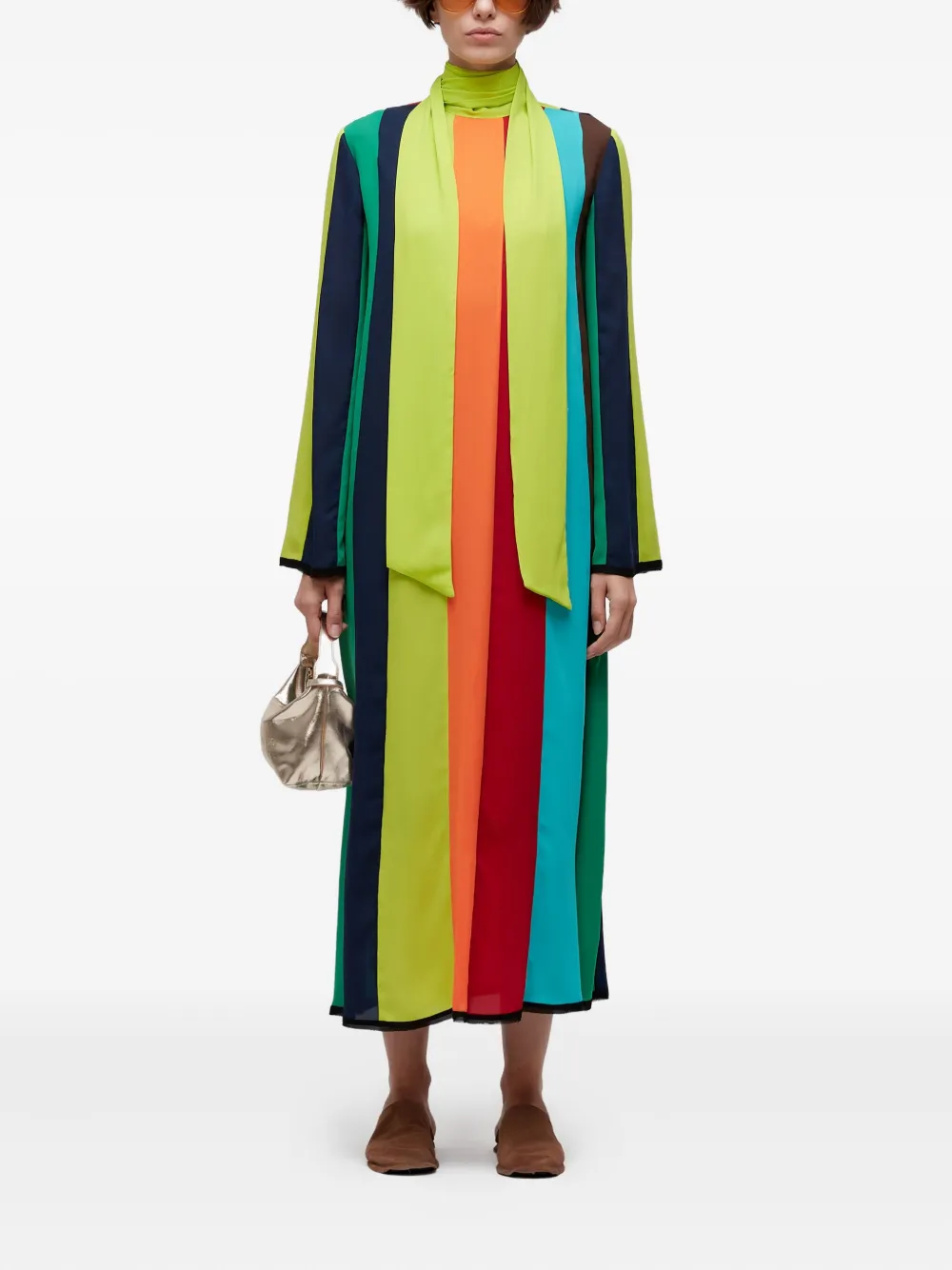 Osklen Gestreepte midi-jurk - Groen