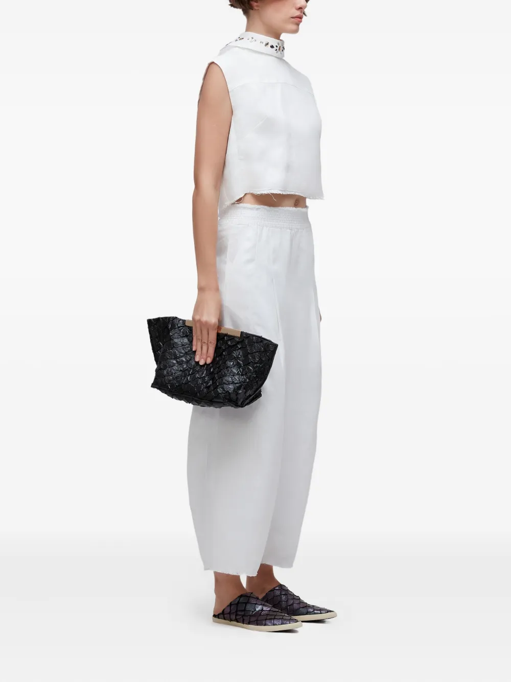 Osklen Mouwloze top met verfraaide kraag - Wit