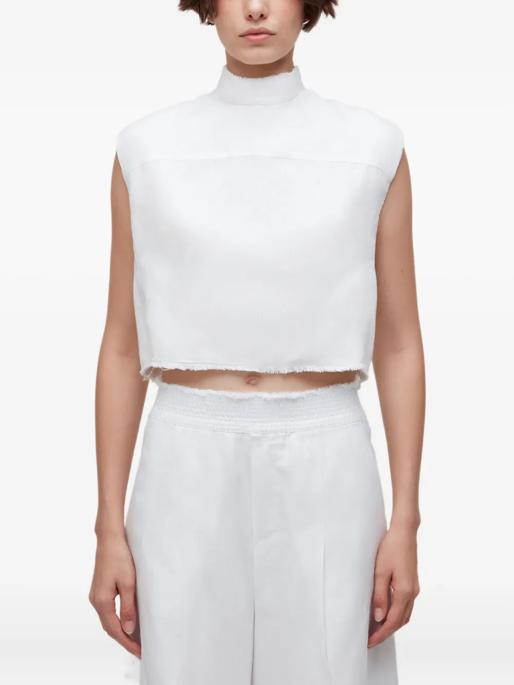 Osklen Embellished-collar Sleeveless Top In White
