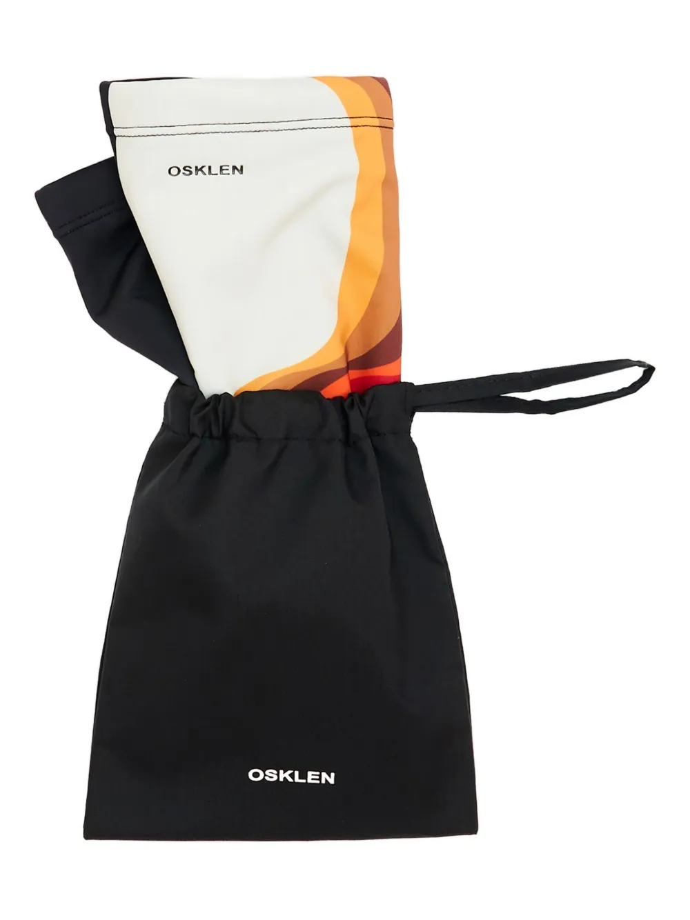 Osklen Zwembroek met trekkoord en golvend patroon Zwart