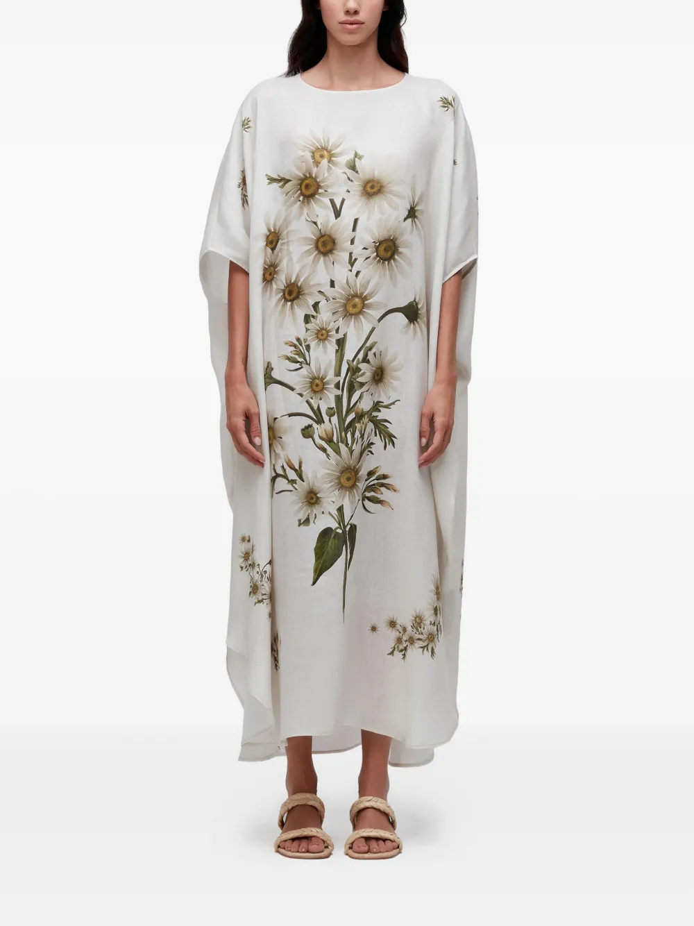 Osklen Midi-jurk met Daisy Light-print - Wit