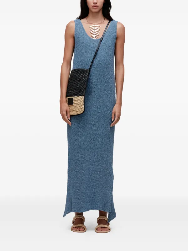 Osklen Knitted side-split Maxi Dress | Blue | FARFETCH GE