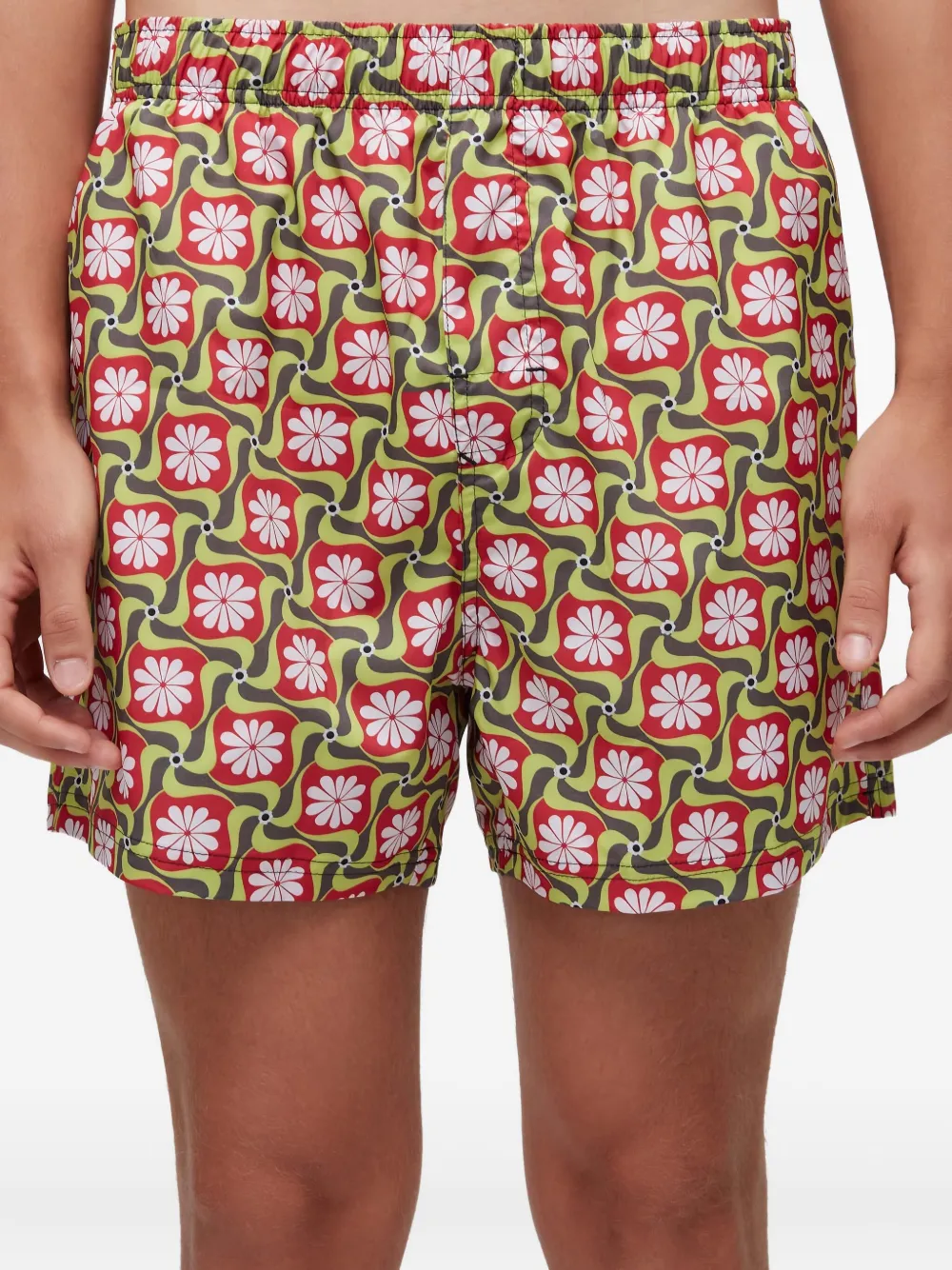 Osklen Flower-path Print Shorts In Green