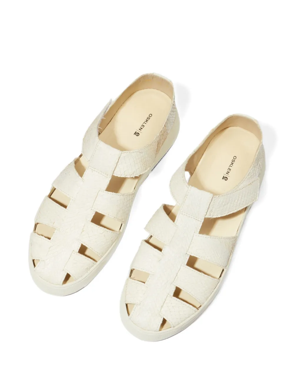 Osklen Soho Resort leren gekooide sandalen Wit