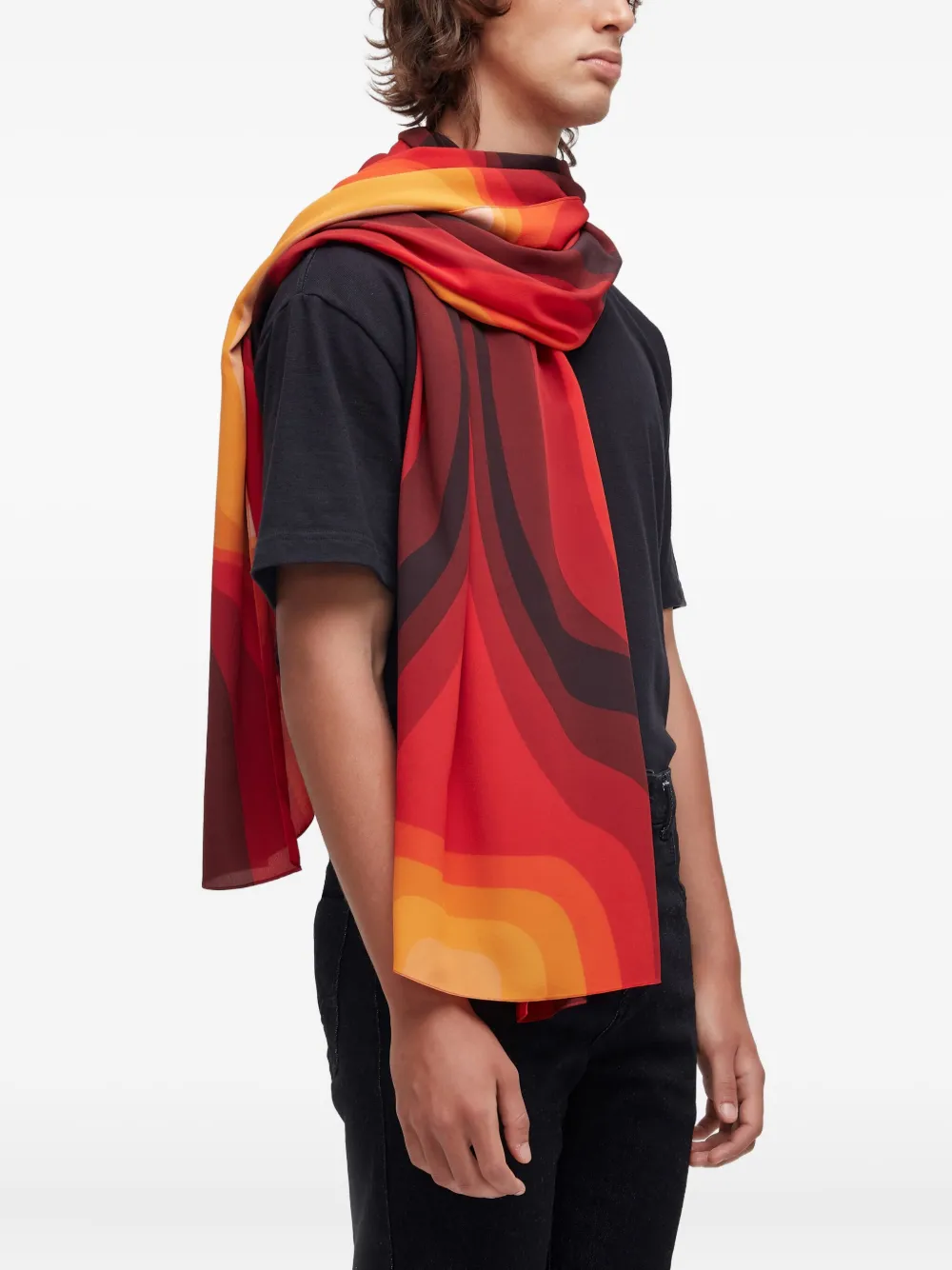  Osklen Ipanema Wave-print Scarf - Red 