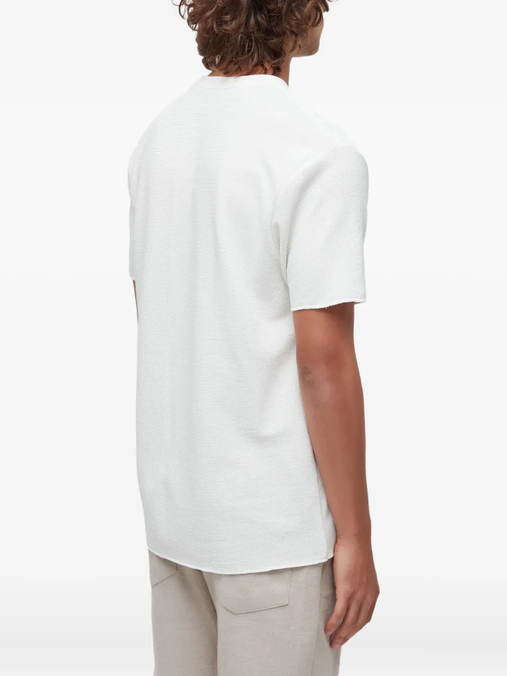 Osklen Wafelgebreid asymmetrisch overhemd Wit