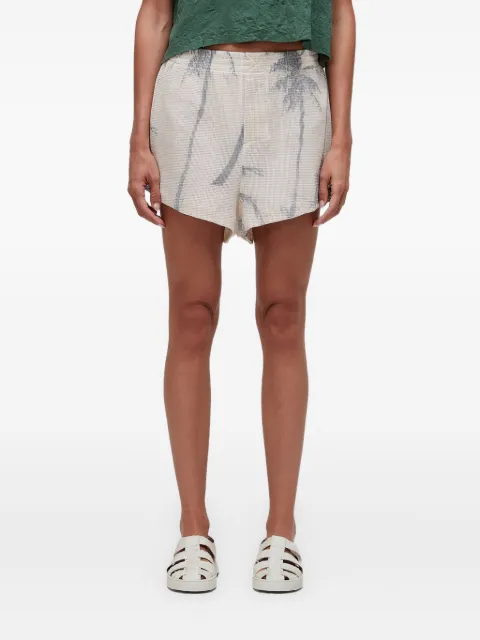 Osklen Coqueiro palm-tree mesh mini shorts