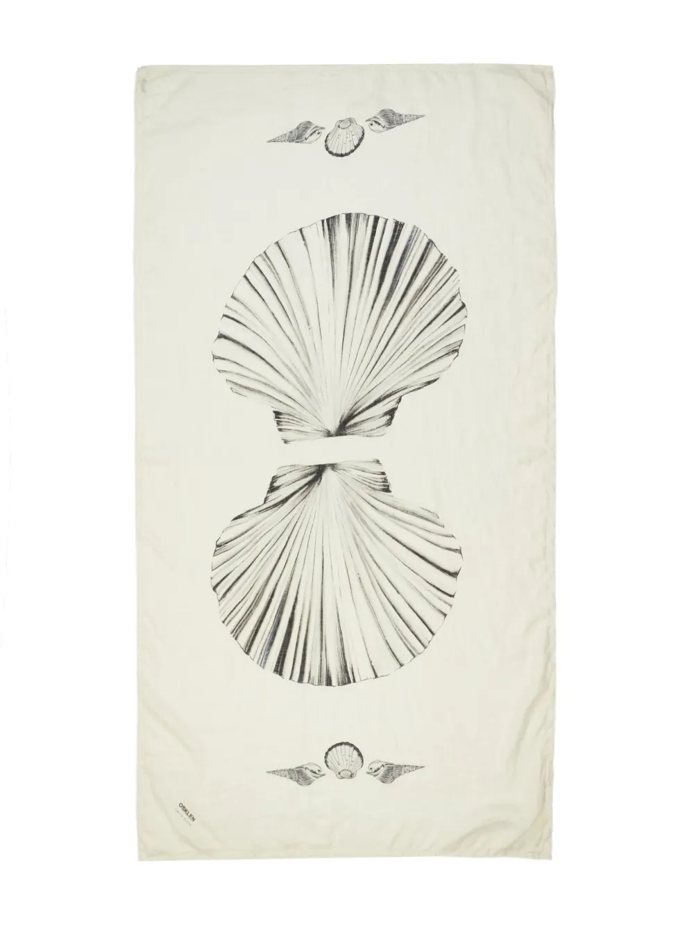 Osklen Concha Duo Shell-print Linen Scarf In Multi