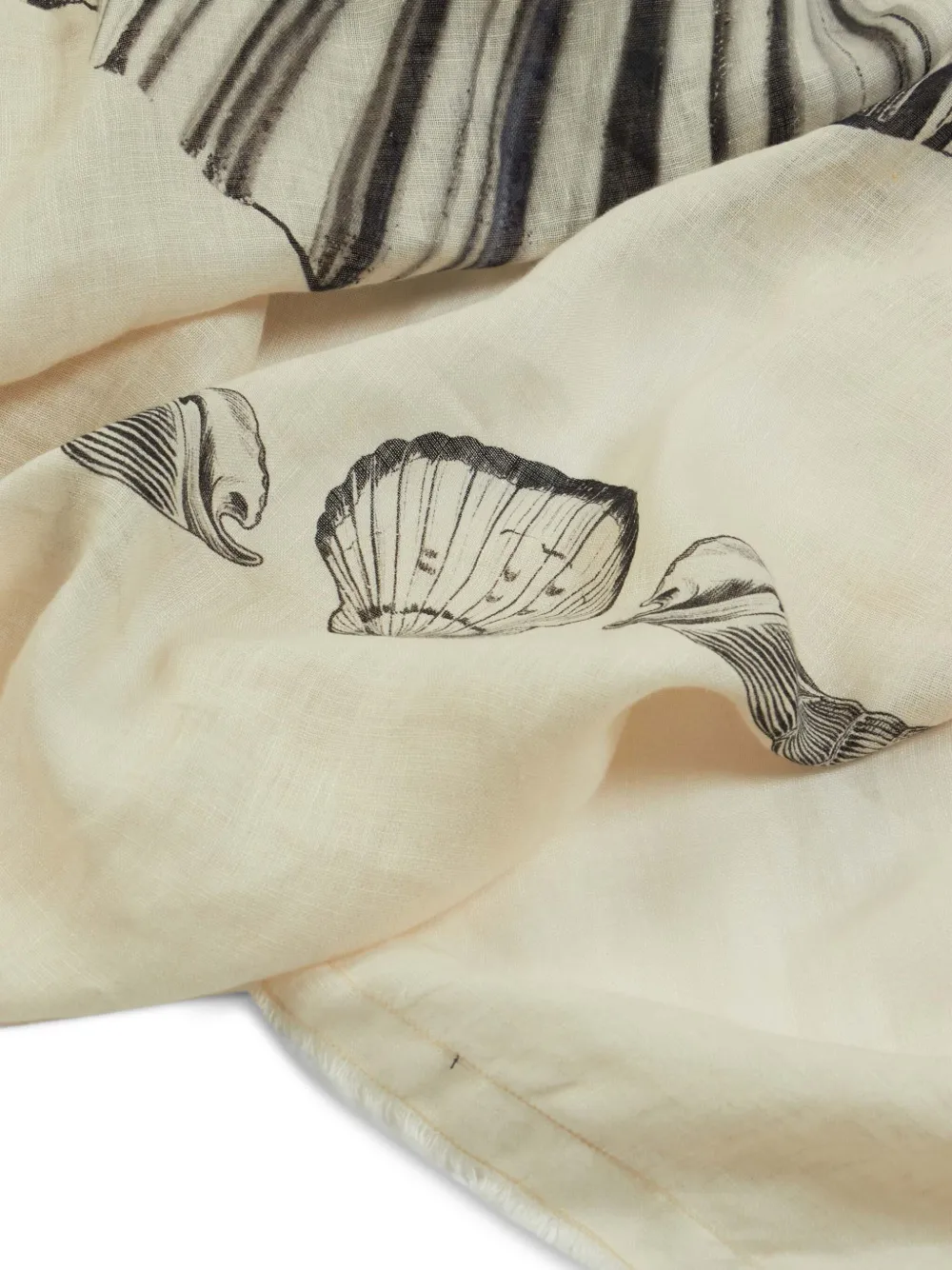 Osklen Concha Duo Shell-print Linen Scarf In Multi