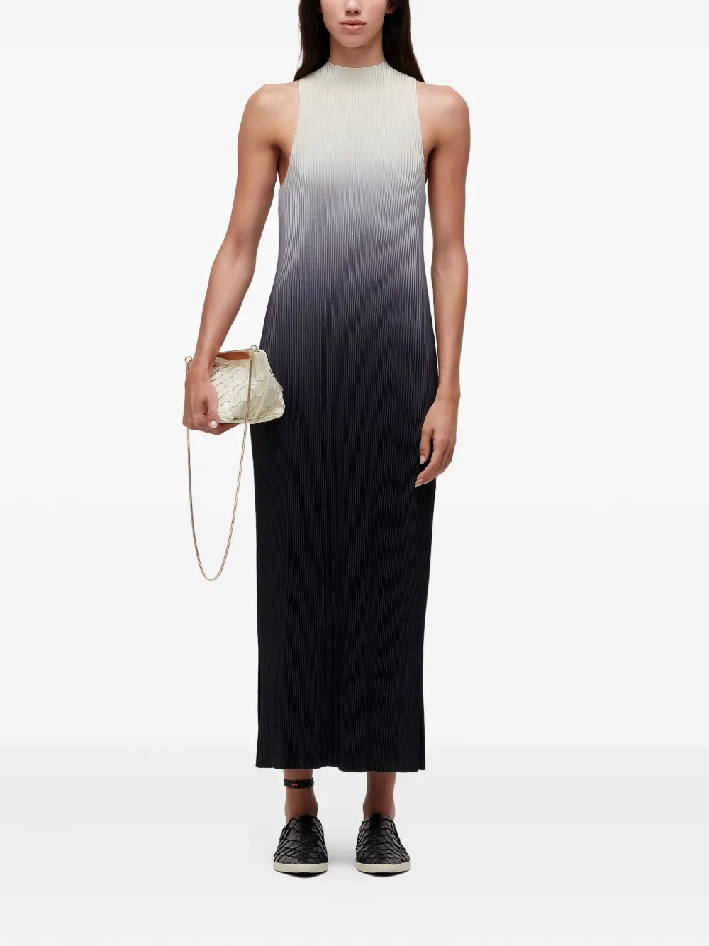Osklen Plissé degradé midi-jurk - Wit