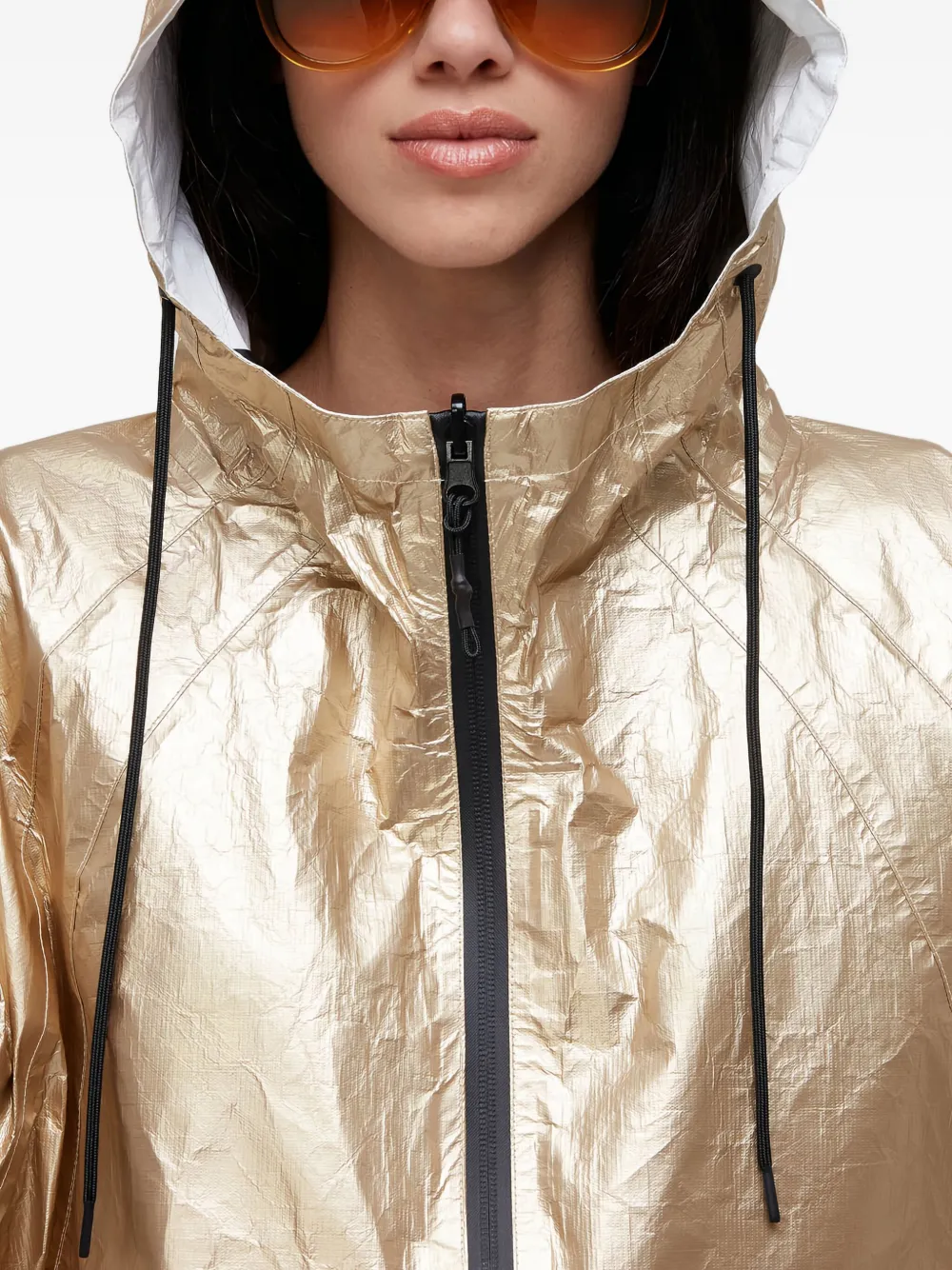 Osklen Double-face Hooded Jacket In Gold