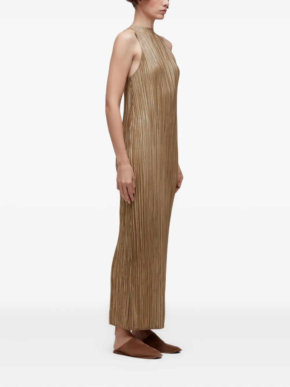  Osklen Plisse Maxi Dress - Neutrals 